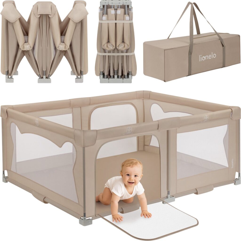 Lionelo FLORENCE viegli salokāma rotaļu manēža krāsa BEIGE SAND