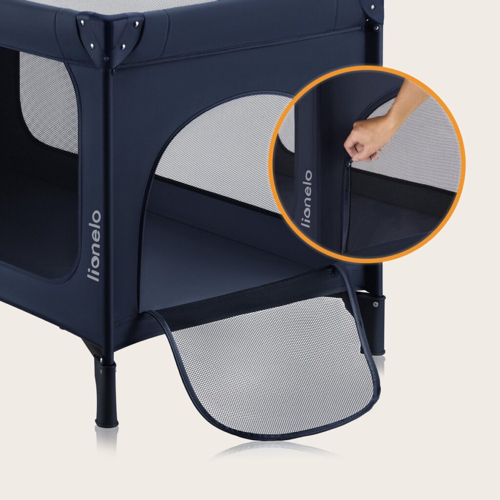 Lionelo JASMIN EASY FOLD ceļojumu gulta krāsa BLUE NAVY