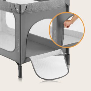 Lionelo JASMIN EASY FOLD ceļojumu gulta krāsa GREY STONE