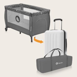Lionelo STEFI PLUS ceļojumu gulta krāsa GREY WHITE