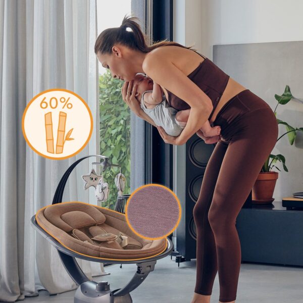 Autokreslini.lv | BLOSSOM mazuļu šūpuļkrēsliņš krāsa PINK MAUVE bilde #31