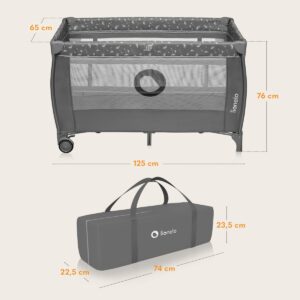 Lionelo STEFI PLUS ceļojumu gulta krāsa GREY WHITE
