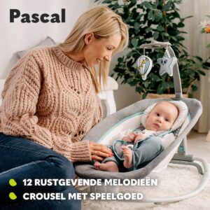 Lionelo PASCAL mazuļu šūpuļkrēsliņš krāsa GREY SCANDI