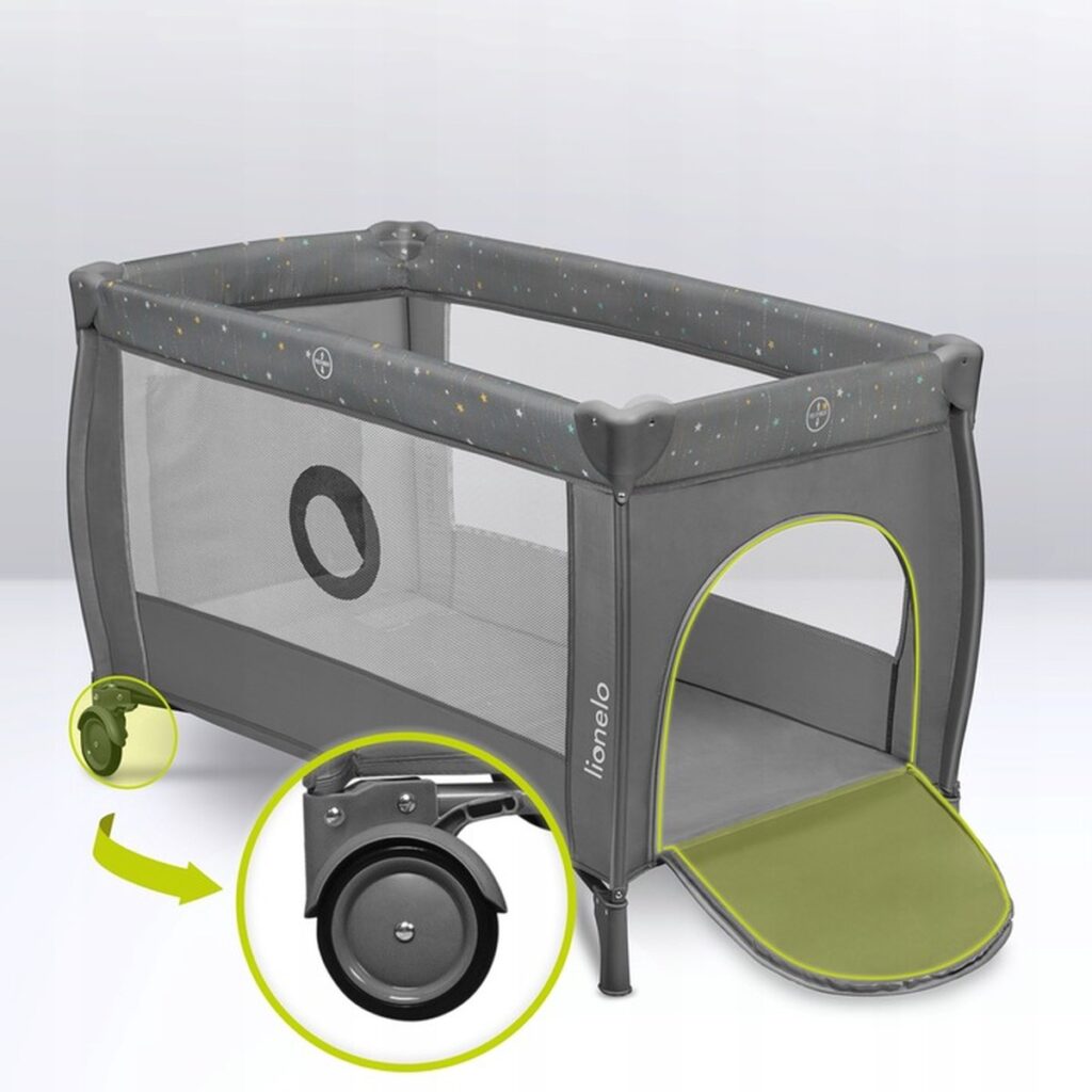 Lionelo STEFI PLUS ceļojumu gulta krāsa GREY MULTICOLOR
