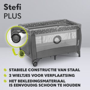 Lionelo STEFI PLUS ceļojumu gulta krāsa GREY WHITE