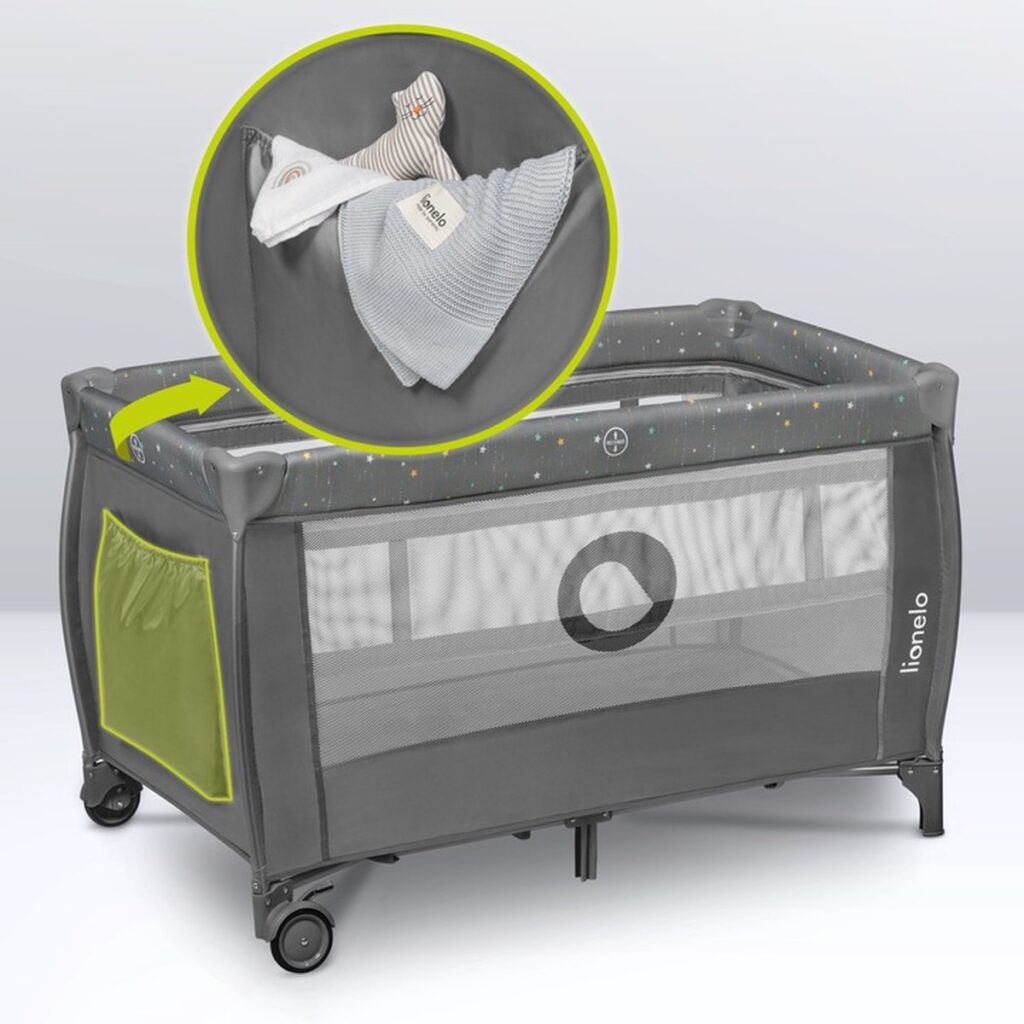 Lionelo STEFI PLUS ceļojumu gulta krāsa GREY MULTICOLOR