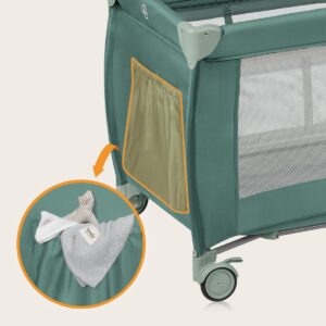 Lionelo STEFI PLUS ceļojumu gulta krāsa GREEN OLIVE