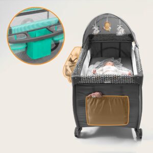Lionelo SVEN PLUS ceļojumu gulta krāsa TURQUOISE/GREY