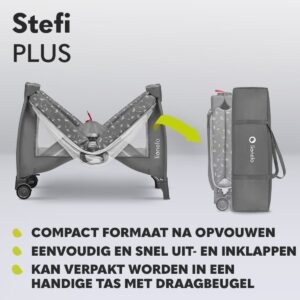 Lionelo STEFI PLUS ceļojumu gulta krāsa GREY WHITE