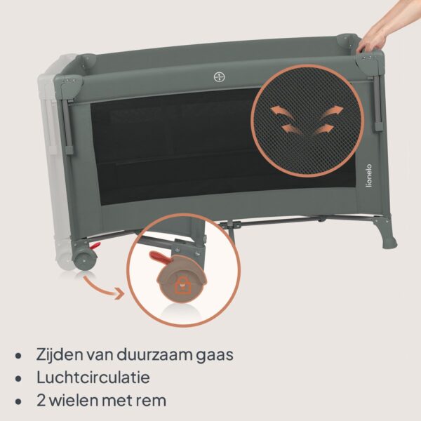 Autokreslini.lv | ELLEN bērnu ceļojumu gulta krāsa GREEN SAGE bilde #9