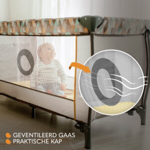 Lionelo SVEN PLUS ceļojumu gulta krāsa BEIGE OLIVE