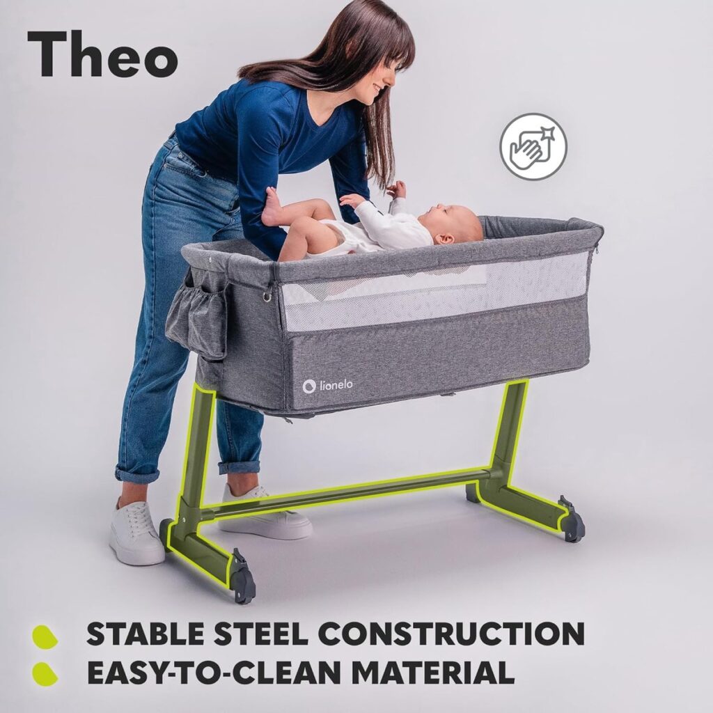 Lionelo THEO ceļojumu gulta krāsa DARK GREY