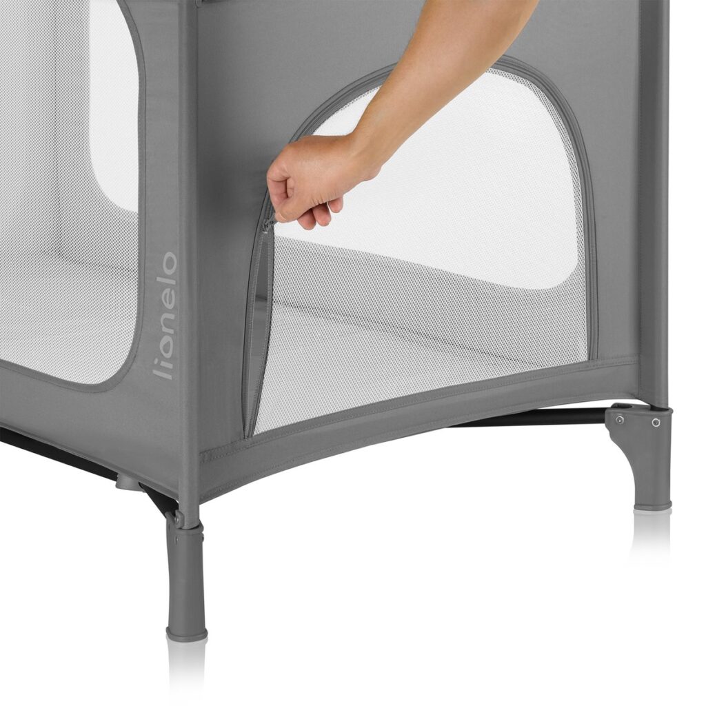 Lionelo JASMIN EASY FOLD ceļojumu gulta krāsa GREY STONE