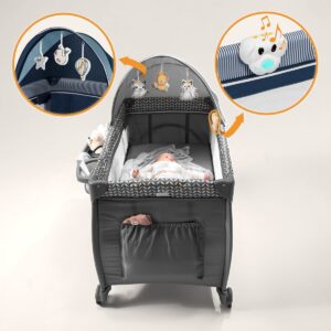 Lionelo SVEN PLUS ceļojumu gulta krāsa BLUE NAVY