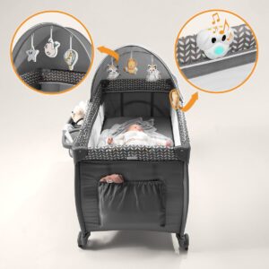 Lionelo SVEN PLUS ceļojumu gulta krāsa GREY SCANDI