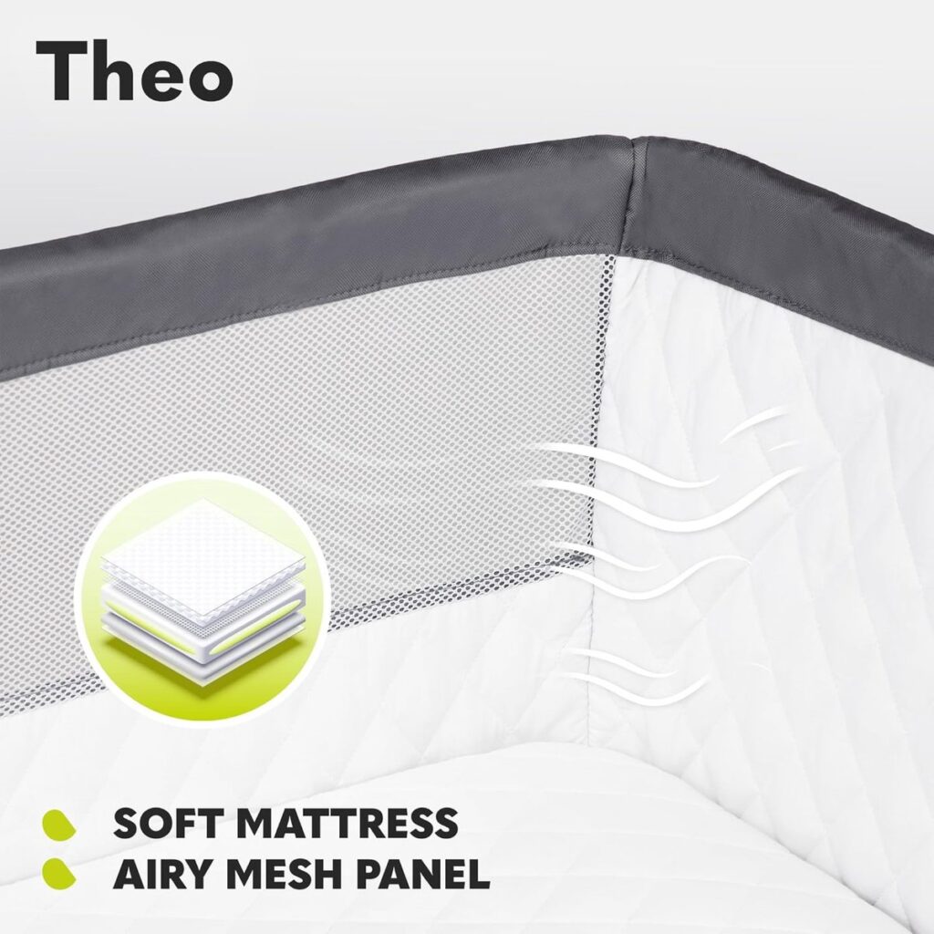 Lionelo THEO ceļojumu gulta krāsa DARK GREY