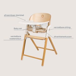 Lionelo CELIA barošanas krēsls bērniem krāsa WHITE NATURAL WOOD