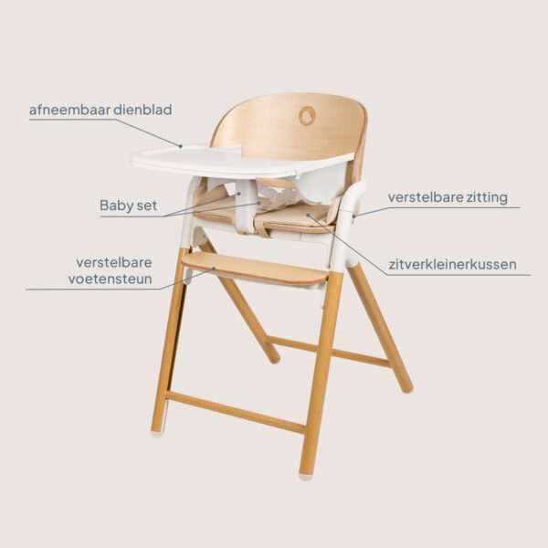 Autokreslini.lv | CELIA barošanas krēsls bērniem krāsa WHITE NATURAL WOOD bilde #13