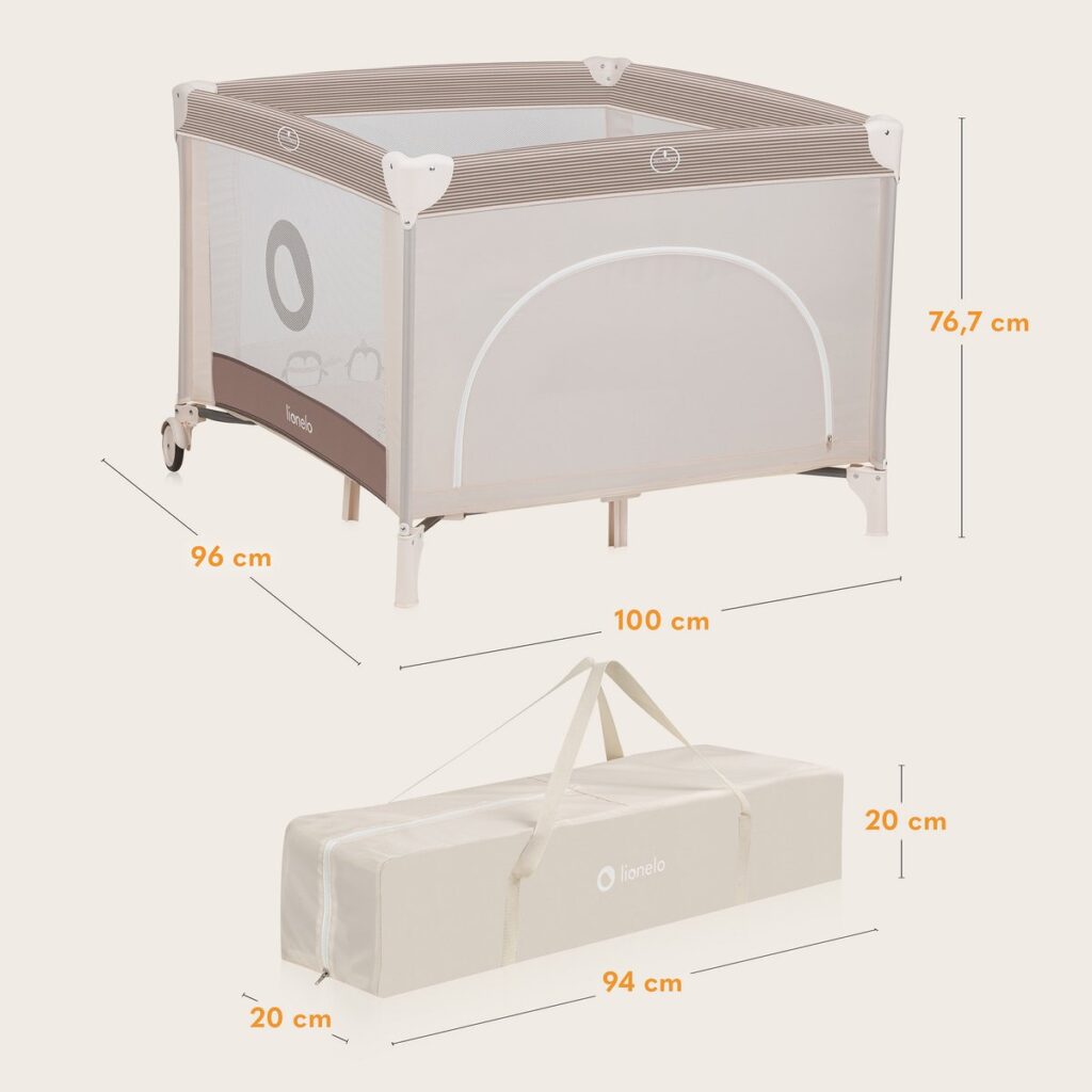 Lionelo BONNIE rotaļu manēža krāsa BEIGE SAND