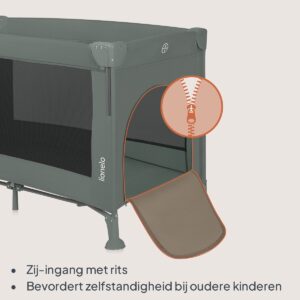 Lionelo ELLEN bērnu ceļojumu gulta krāsa GREEN SAGE