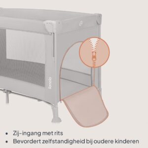Lionelo ELLEN bērnu ceļojumu gulta krāsa GREY CONCRETE