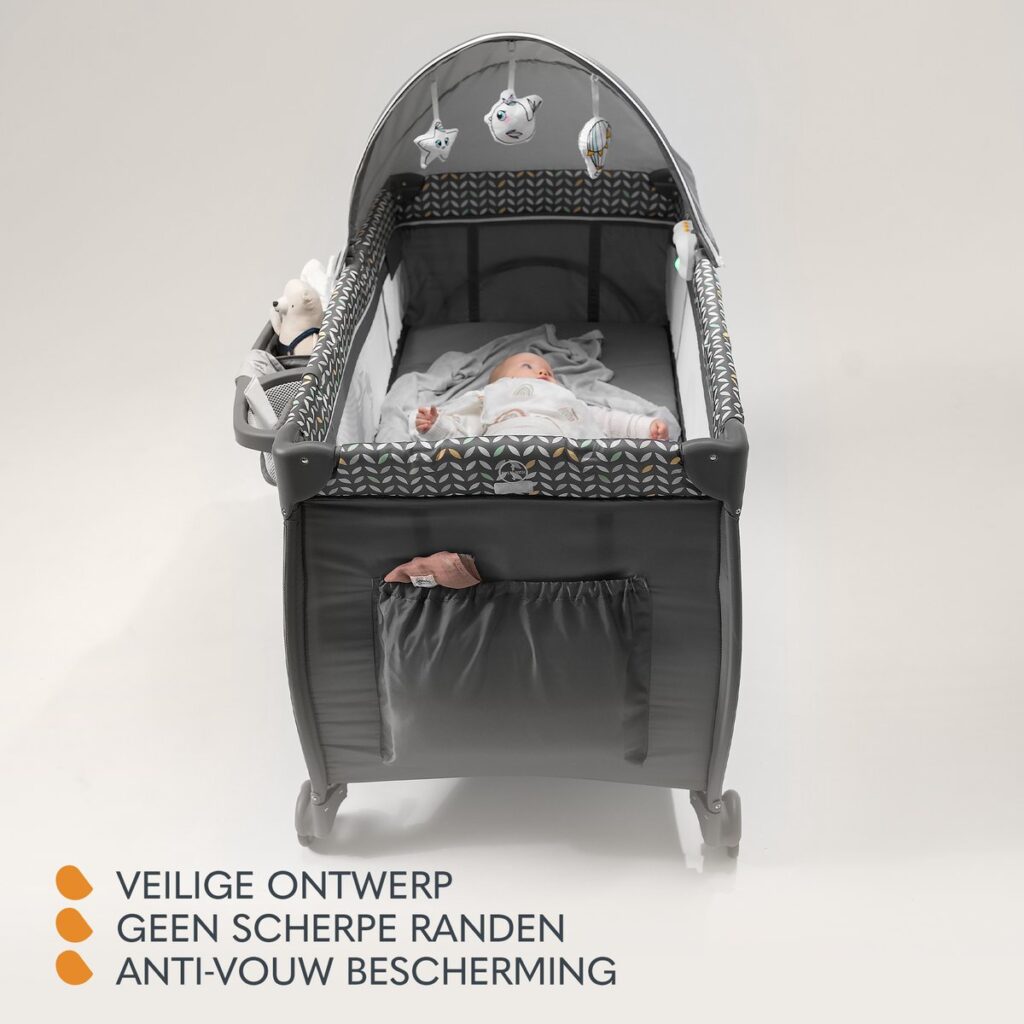 Lionelo SVEN PLUS ceļojumu gulta krāsa BEIGE OLIVE