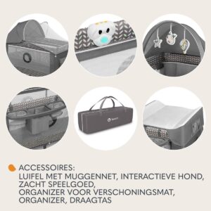 Lionelo SVEN PLUS ceļojumu gulta krāsa GREY SCANDI