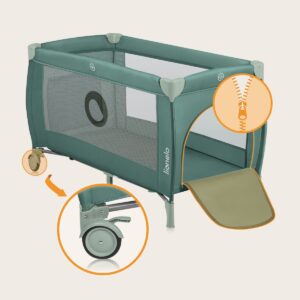 Lionelo STEFI PLUS ceļojumu gulta krāsa GREEN OLIVE