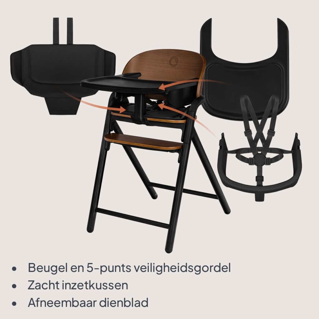 Lionelo CELIA barošanas krēsls bērniem krāsa BLACK WOOD