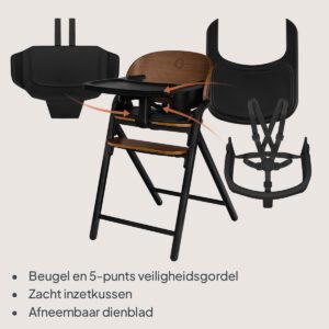 Lionelo CELIA barošanas krēsls bērniem krāsa BLACK WOOD