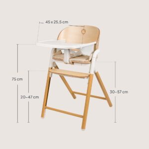 Lionelo CELIA barošanas krēsls bērniem krāsa WHITE NATURAL WOOD