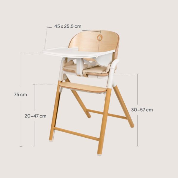 Autokreslini.lv | CELIA barošanas krēsls bērniem krāsa WHITE NATURAL WOOD bilde #17