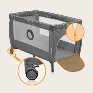 Lionelo STEFI PLUS ceļojumu gulta krāsa GREY WHITE