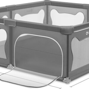 Lionelo WILLOW XL rotaļu manēža 207x187cm krāsa GREY CONCRETE