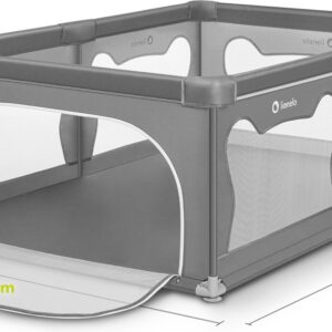 Lionelo WILLOW rotaļu manēža 187x127cm krāsa GREY CONCRETE