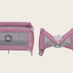 Lionelo STEFI PLUS ceļojumu gulta krāsa PINK MAGNOLIA