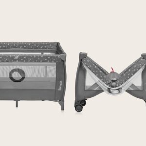 Lionelo STEFI PLUS ceļojumu gulta krāsa GREY WHITE