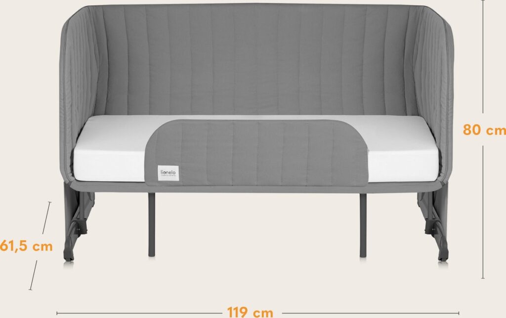 Lionelo THOMI PLUS ceļojumu gulta krāsa GREY CONCRETE