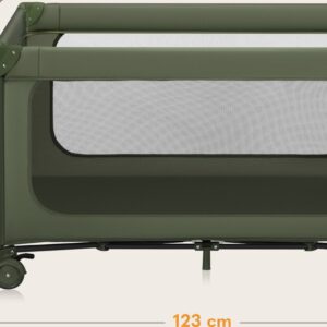 Lionelo JASMIN EASY FOLD ceļojumu gulta krāsa GREEN OLIVE
