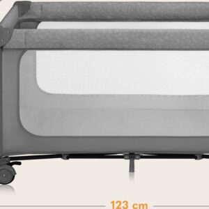 Lionelo JASMIN EASY FOLD ceļojumu gulta krāsa GREY STONE