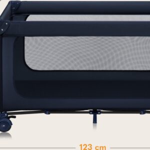 Lionelo JASMIN EASY FOLD ceļojumu gulta krāsa BLUE NAVY