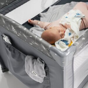 Lionelo STEFI PLUS ceļojumu gulta krāsa GREY WHITE