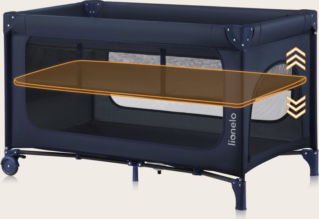 Lionelo JASMIN EASY FOLD ceļojumu gulta krāsa BLUE NAVY