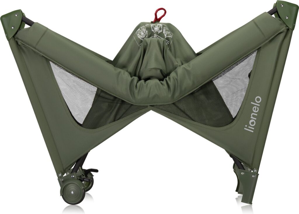 Lionelo JASMIN EASY FOLD ceļojumu gulta krāsa GREEN OLIVE