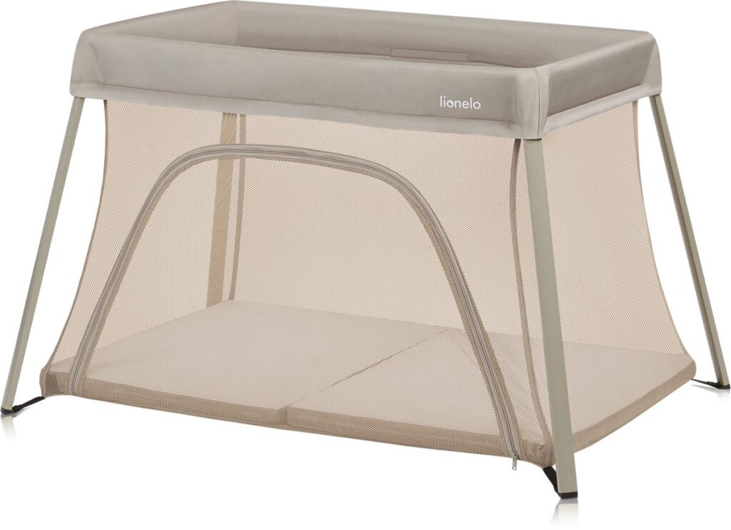 Lionelo ALICE bērnu ceļojumu gulta krāsa BEIGE OLIVE