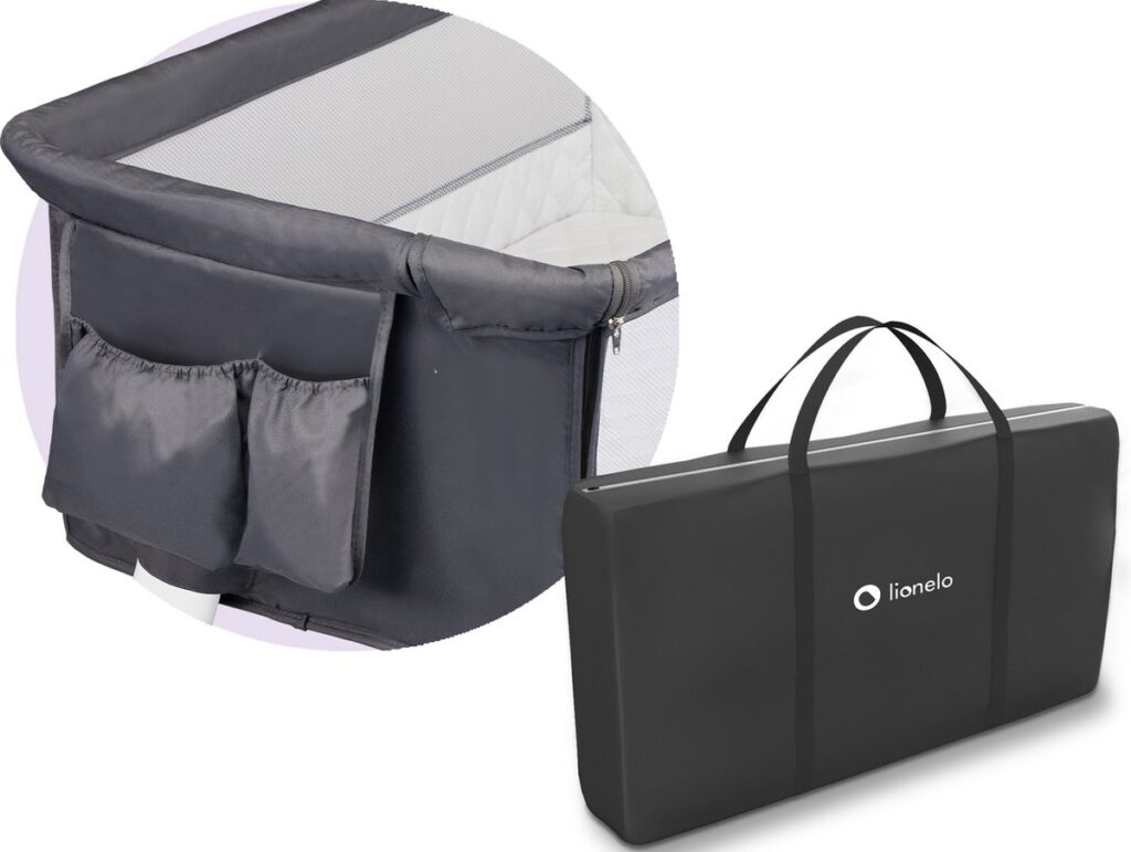 Lionelo THEO ceļojumu gulta krāsa DARK GREY
