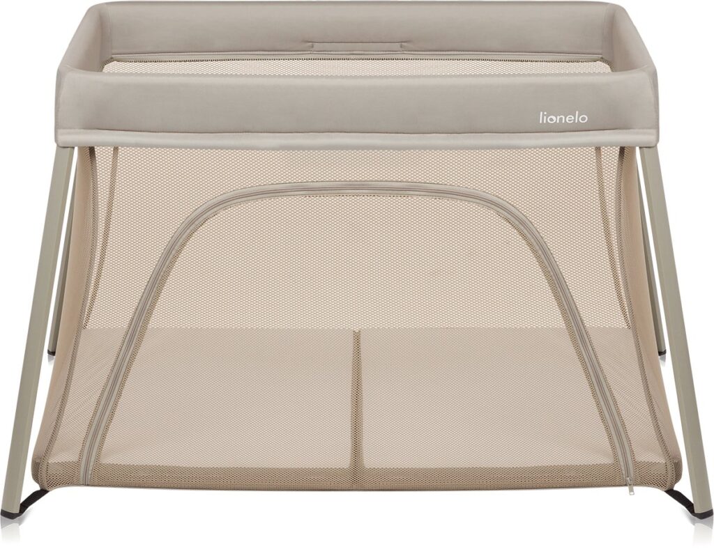 Lionelo ALICE bērnu ceļojumu gulta krāsa BEIGE OLIVE