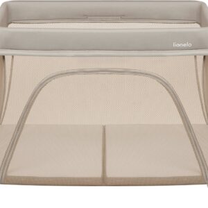 Lionelo ALICE bērnu ceļojumu gulta krāsa BEIGE OLIVE