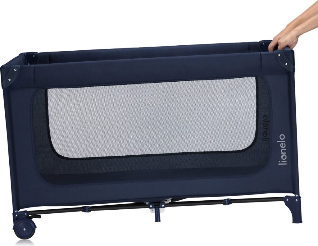 Lionelo JASMIN EASY FOLD ceļojumu gulta krāsa BLUE NAVY