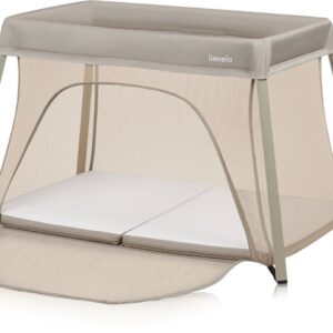 Lionelo ALICE bērnu ceļojumu gulta krāsa BEIGE OLIVE